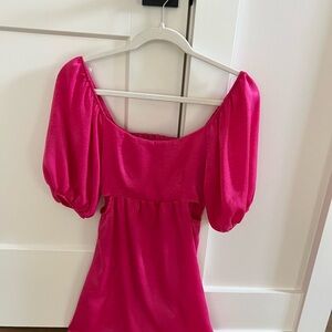 Altar'd State Fuchsia Puff Sleeve Dress